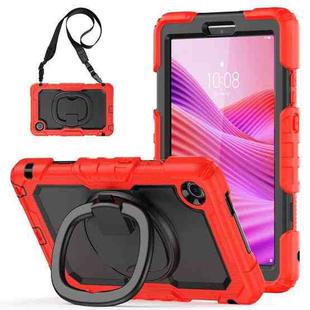 For Lenovo Tab One / K9 TB305FU 2025 D Type Silicone Hybrid PC Tablet Case with Handle Holder(Red)