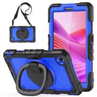 For Lenovo Tab One / K9 TB305FU 2025 D Type Silicone Hybrid PC Tablet Case with Handle Holder(Blue PC)