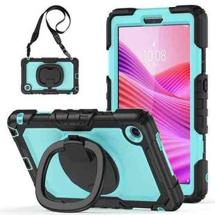 For Lenovo Tab One / K9 TB305FU 2025 D Type Silicone Hybrid PC Tablet Case with Handle Holder(Light Blue PC)