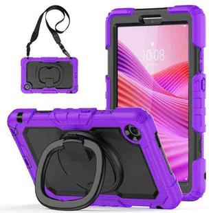 For Lenovo Tab One / K9 TB305FU 2025 D Type Silicone Hybrid PC Tablet Case with Handle Holder(Purple)