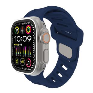 For Apple Watch 42mm / 41mm / 40mm / 38mm Slanted Hole Silicone Watch Band(Midnight Blue)