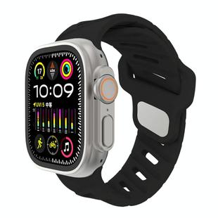 For Apple Watch 42mm / 41mm / 40mm / 38mm Slanted Hole Silicone Watch Band(Black)