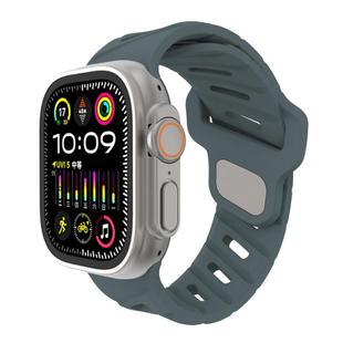 For Apple Watch 42mm / 41mm / 40mm / 38mm Slanted Hole Silicone Watch Band(Moonlight Grey)