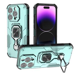 For iPhone 15 Pro Metal Kickstand TPU Hybrid PC Phone Case(Green)