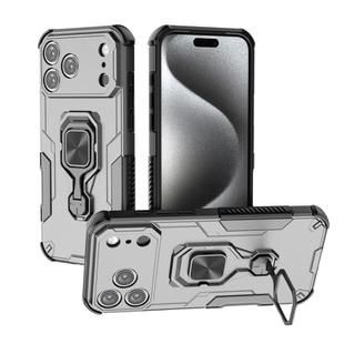 For iPhone 17 Pro Max Metal Kickstand TPU Hybrid PC Phone Case(Grey)