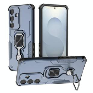 For Samsung Galaxy S25 5G Metal Kickstand TPU Hybrid PC Phone Case(Blue)