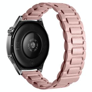 20mm I-shaped Three-piece Leather Magnetic Watch Band(Light Pink)