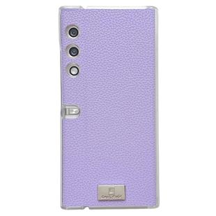 For Honor V Purse Transparent Edge Litchi Texture Phone Case(Purple)