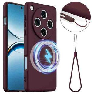 For OPPO Find X8 Pro Shockproof Silicone Magsafe Phone Case(Plum Color)