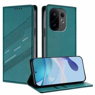 For vivo S30 Embossed Multi-functional Wallet Retro Leather Phone Case(Dark Green)