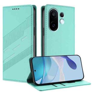 For vivo S30 Pro mini Embossed Multi-functional Wallet Retro Leather Phone Case(Mint Green)
