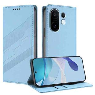 For vivo S30 Pro mini Embossed Multi-functional Wallet Retro Leather Phone Case(Light Blue)