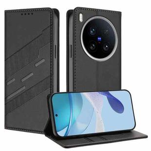 For vivo X200 Ultra Embossed Multi-functional Wallet Retro Leather Phone Case(Black)