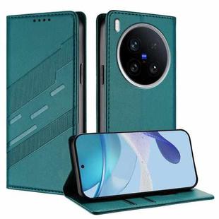 For vivo X200 Ultra Embossed Multi-functional Wallet Retro Leather Phone Case(Dark Green)