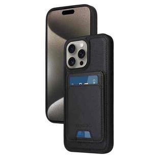 For iPhone 15 Pro Max BETOPNICE Vertical Flip Detachable MagSafe Wallet Phone Case(Black)