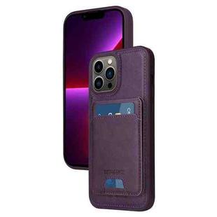 For iPhone 13 Pro Max BETOPNICE Vertical Flip Detachable MagSafe Wallet Phone Case(Purple)
