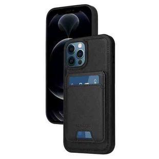 For iPhone 12 Pro Max BETOPNICE Vertical Flip Detachable MagSafe Wallet Phone Case(Black)