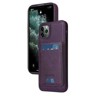 For iPhone 11 Pro Max BETOPNICE Vertical Flip Detachable MagSafe Wallet Phone Case(Purple)