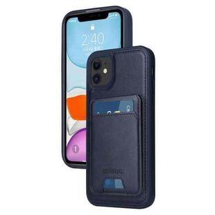 For iPhone 11 BETOPNICE Vertical Flip Detachable MagSafe Wallet Phone Case(Blue)