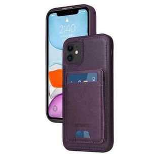 For iPhone 11 BETOPNICE Vertical Flip Detachable MagSafe Wallet Phone Case(Purple)