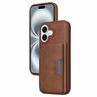 For iPhone 16 BETOPNICE Horizontal Flip Detachable MagSafe Wallet Phone Case(Brown)
