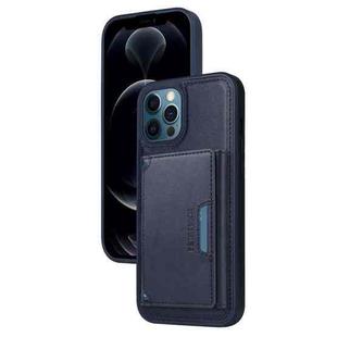 For iPhone 12 Pro Max BETOPNICE Horizontal Flip Detachable MagSafe Wallet Phone Case(Blue)