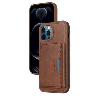 For iPhone 12 Pro Max BETOPNICE Horizontal Flip Detachable MagSafe Wallet Phone Case(Brown)