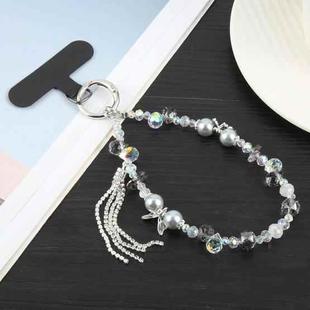 Tassel Crystal Chain Phone Anti-lost Short Lanyard(Grey)