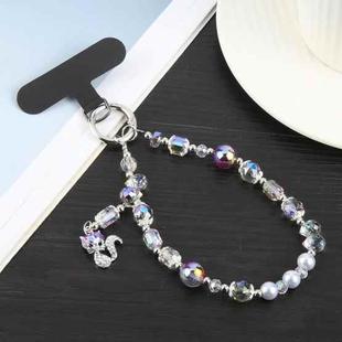 Fox Crystal Chain Phone Anti-lost Short Lanyard(Purple)