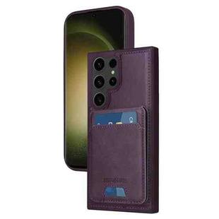 For Samsung Galaxy S23 Ultra 5G BETOPNICE Vertical Flip Detachable MagSafe Wallet Phone Case(Purple)
