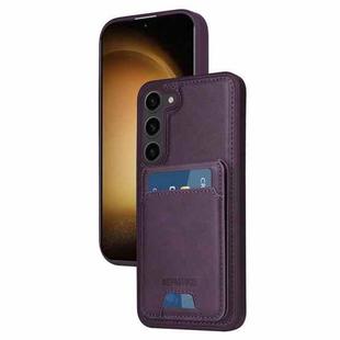For Samsung Galaxy S23+ 5G BETOPNICE Vertical Flip Detachable MagSafe Wallet Phone Case(Purple)