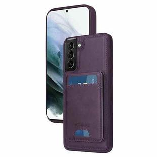 For Samsung Galaxy S21+ 5G BETOPNICE Vertical Flip Detachable MagSafe Wallet Phone Case(Purple)