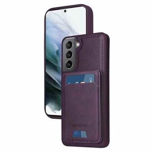 For Samsung Galaxy S21 5G BETOPNICE Vertical Flip Detachable MagSafe Wallet Phone Case(Purple)