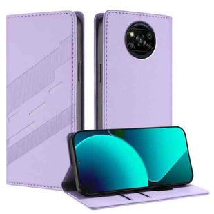 For Xiaomi Poco X3 Pro / Poco X3 Embossed Multi-functional Wallet Retro Leather Phone Case(Light Purple)