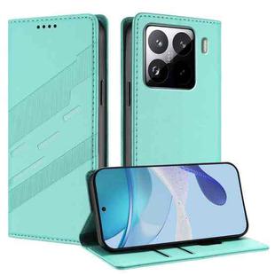 For Xiaomi 15S Pro Embossed Multi-functional Wallet Retro Leather Phone Case(Mint Green)