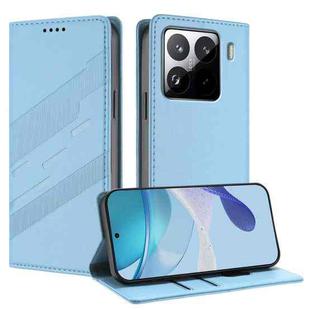 For Xiaomi 15S Pro Embossed Multi-functional Wallet Retro Leather Phone Case(Light Blue)