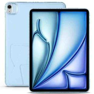 For iPad Air 11 2024 / 2025 Folding Magnetic Holder Acrylic Leather Back Tablet Case(Sky Blue)