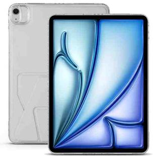 For iPad Air 11 2024 / 2025 Folding Magnetic Holder Acrylic Leather Back Tablet Case(Grey)