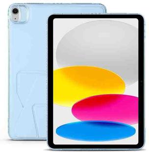 For iPad mini 2024 / mini 6 Folding Magnetic Holder Acrylic Leather Back Tablet Case(Sky Blue)