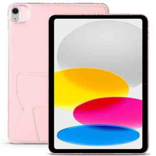 For iPad mini 2024 / mini 6 Folding Magnetic Holder Acrylic Leather Back Tablet Case(Pink)