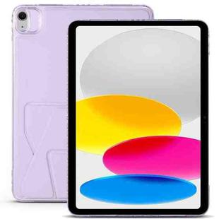 For iPad mini 2024 / mini 6 Folding Magnetic Holder Acrylic Leather Back Tablet Case(Purple)