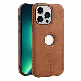 For iPhone 13 Pro Max Crazy Horse Leather Back Cover Phone Case(Light Brown)