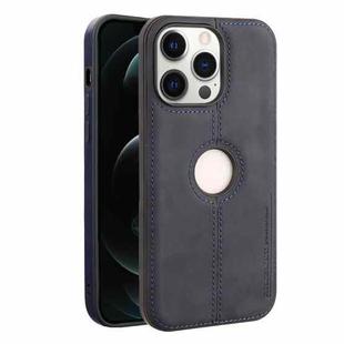 For iPhone 12 Pro Max Crazy Horse Leather Back Cover Phone Case(Blue)