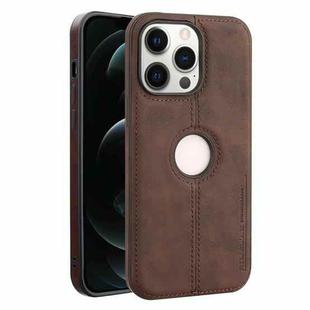 For iPhone 12 Pro Max Crazy Horse Leather Back Cover Phone Case(Dark Brown)