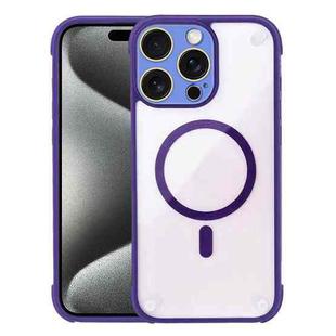 For iPhone 15 Pro Max Shockproof MagSafe Magnetic TPU Hybrid Acrylic Phone Case(Dark Purple)