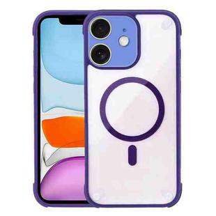 For iPhone 11 Shockproof MagSafe Magnetic TPU Hybrid Acrylic Phone Case(Dark Purple)