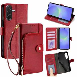 For Samsung Galaxy A36 5G Zipper Bag Leather Phone Case(Red)