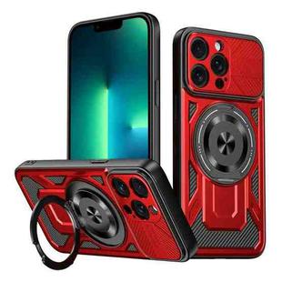 For iPhone 13 Pro Max Armor Rotating Holder MagSafe Phone Case(Red)