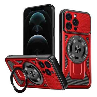 For iPhone 12 Pro Max Armor Rotating Holder MagSafe Phone Case(Red)