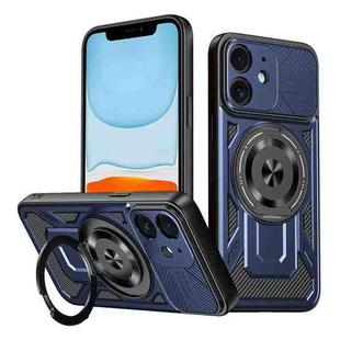 For iPhone 11 Armor Rotating Holder MagSafe Phone Case(Blue)